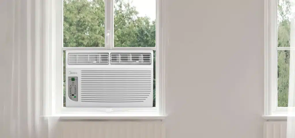 una imagen que representa el tema de aires acondicionados de ventana y se relaciona directamente con Ventana